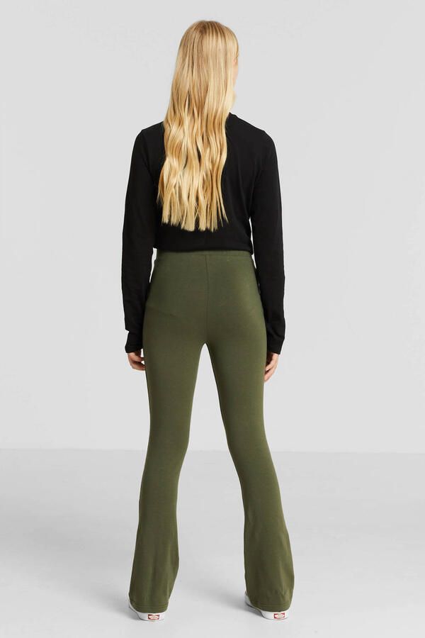 Anytime flared legging set van 2 khaki Broek Groen Meisjes Katoen Effen 110 116 - Foto 2