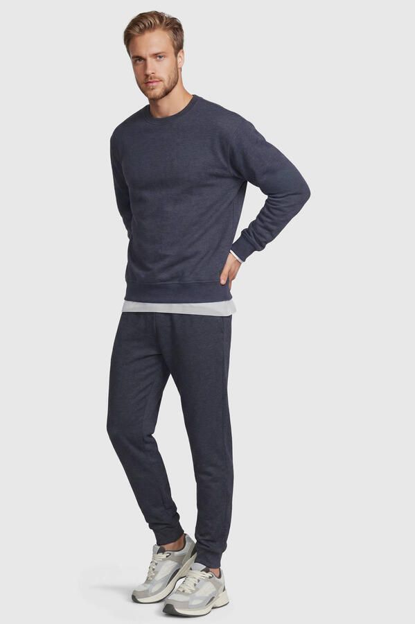 Anytime fleece joggingbroek donkerblauw - Foto 3