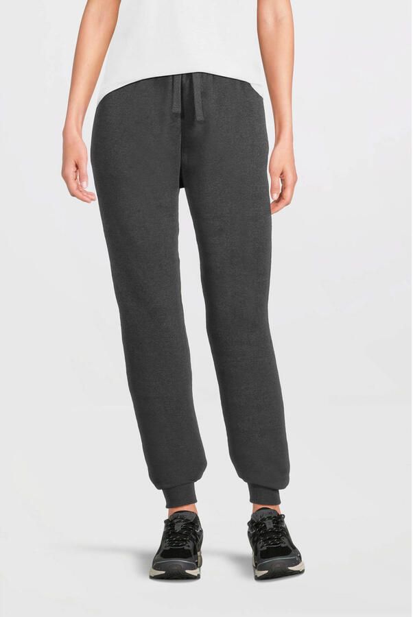 Anytime fleece joggingbroek donkergrijs melange