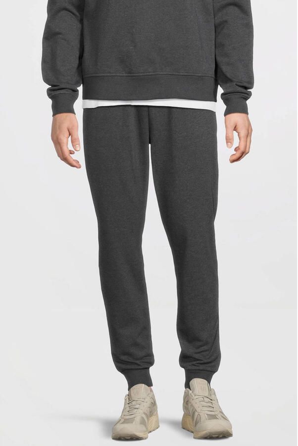 Anytime fleece joggingbroek donkergrijs melange