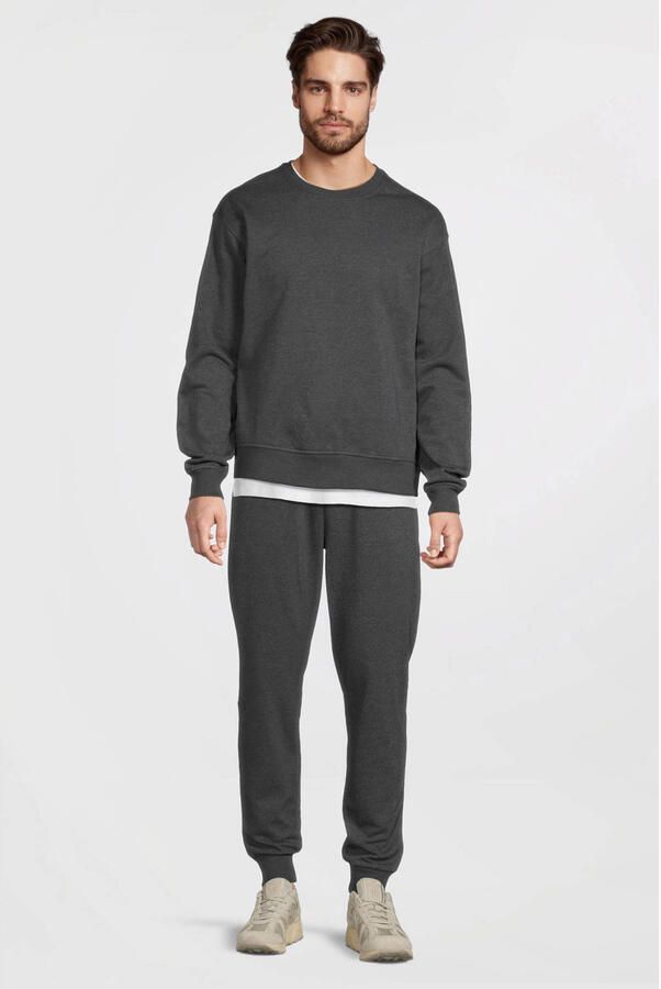 Anytime fleece joggingbroek donkergrijs melange - Foto 3