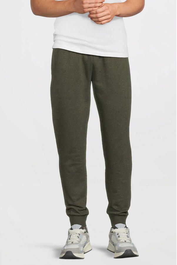 Anytime fleece joggingbroek khaki melange