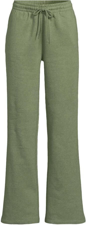 Anytime fleece wide leg joggingbroek olijfgroen
