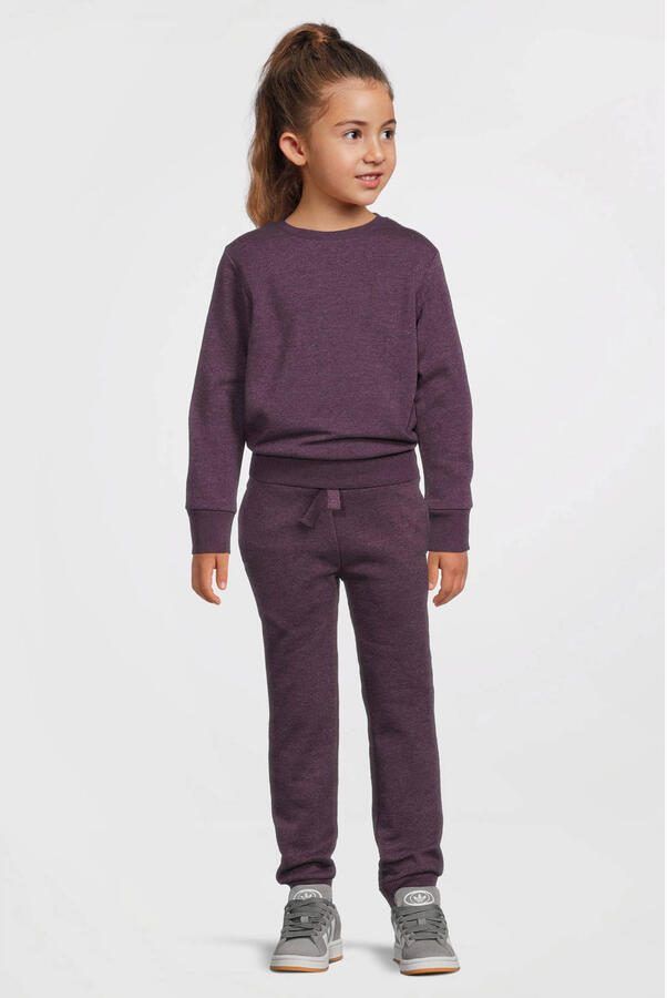 Anytime fleece joggingbroek paars melange - Foto 4