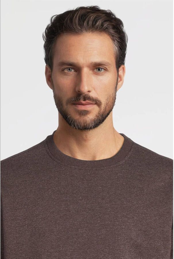 Anytime fleece sweater bruin melange