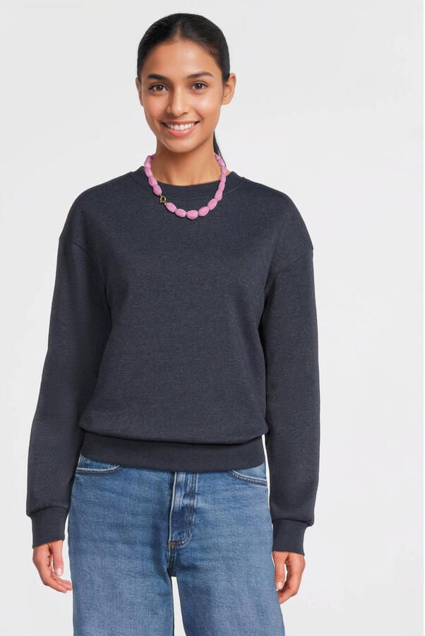 Anytime fleece sweater donkerblauw melange - Foto 2