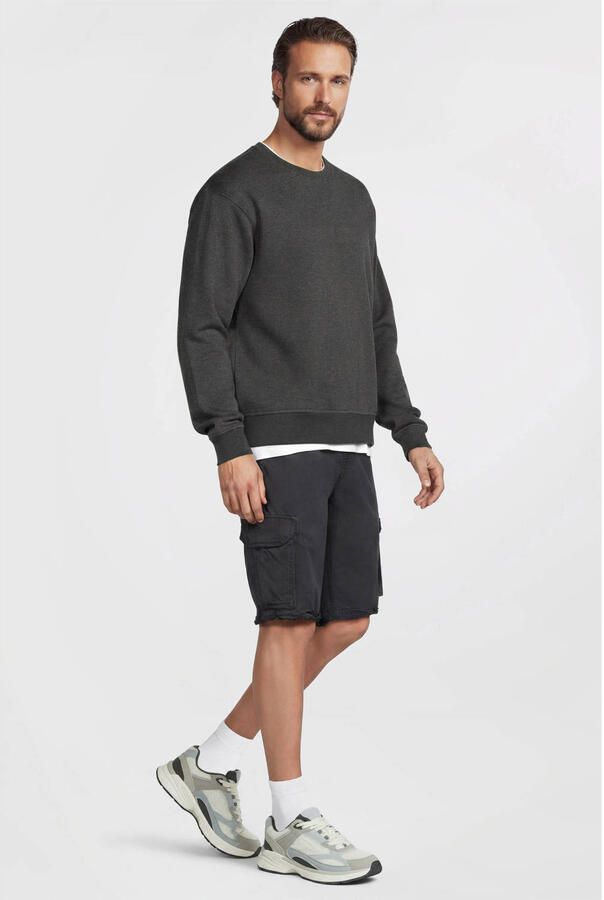 Anytime fleece sweater donkergrijs melange - Foto 2
