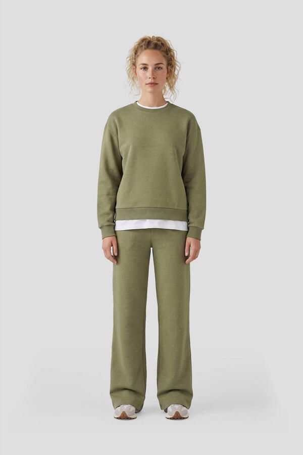 Anytime fleece wide leg joggingbroek olijfgroen - Foto 2
