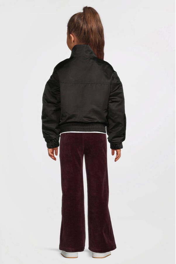 Anytime fluwelen wide leg broek bordeauxrood - Foto 3