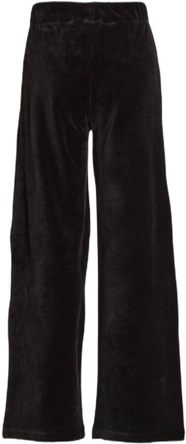Anytime fluwelen wide leg broek zwart