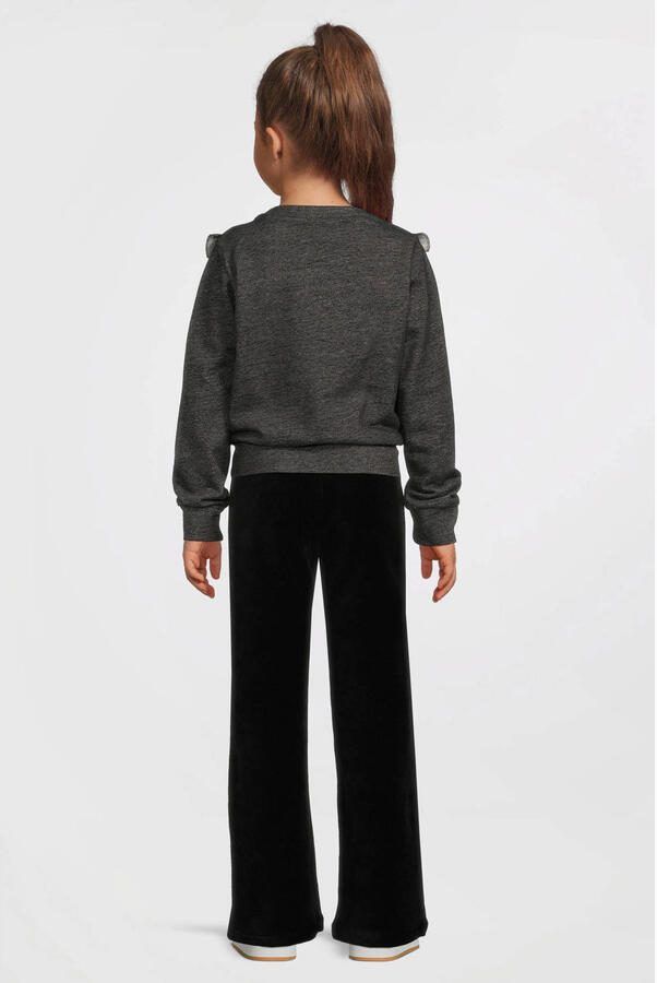Anytime fluwelen wide leg broek zwart - Foto 3
