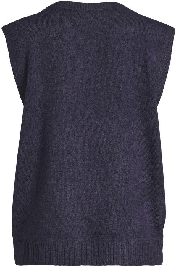 Anytime gebreide gilet donkerblauw