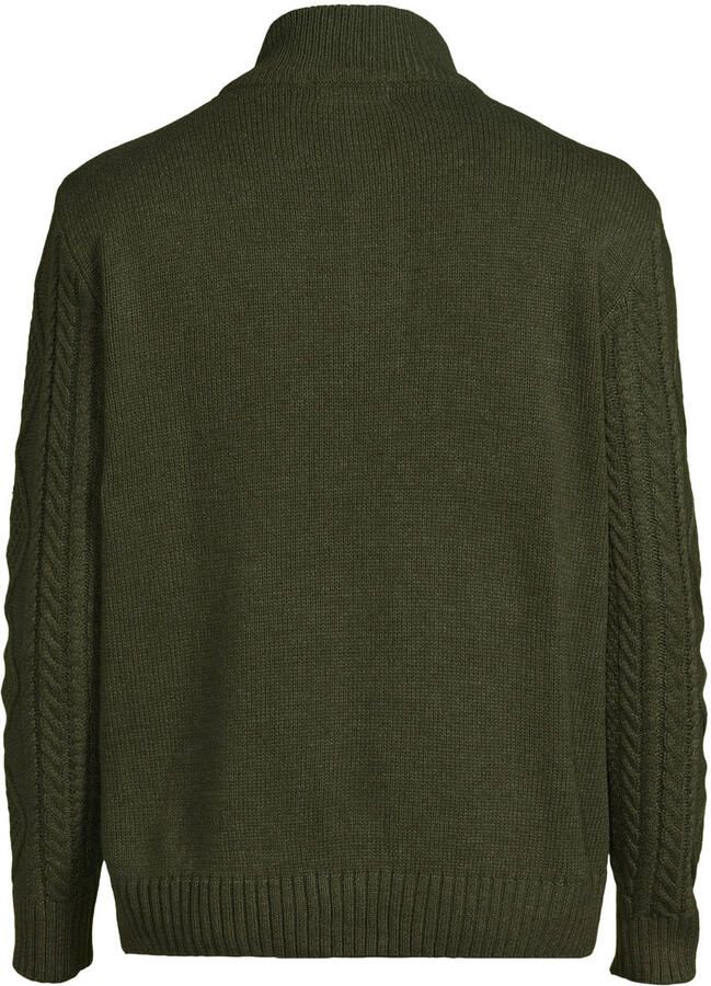 Anytime gebreide trui met opstaande kraag khaki