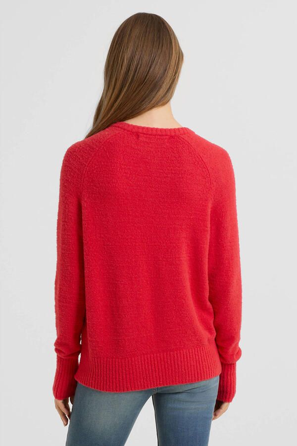 Anytime gebreide trui met V-hals rood - Foto 2