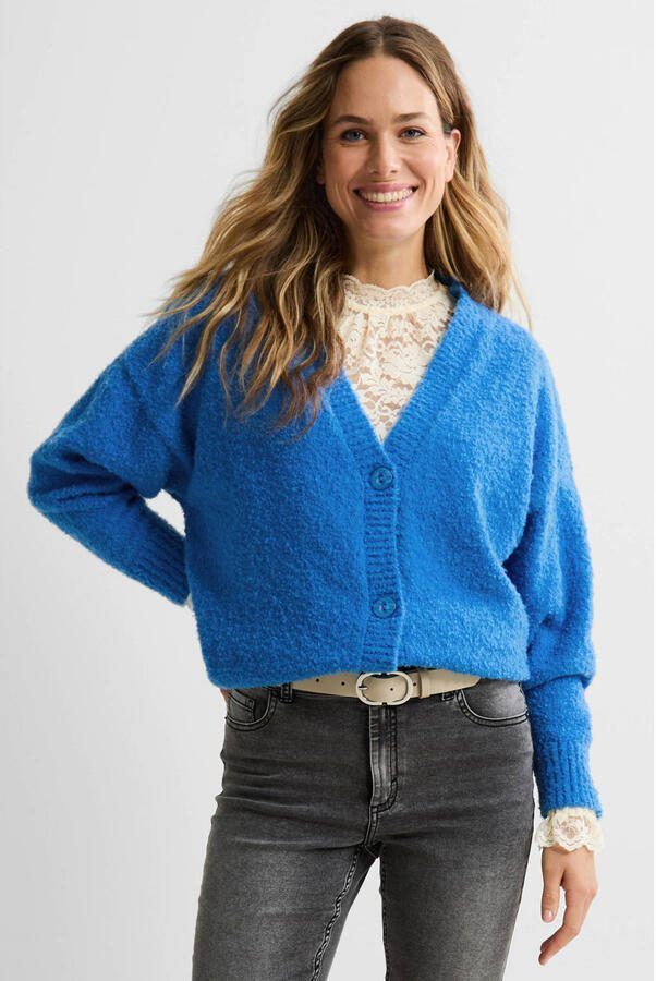 Anytime gebreide vest blauw