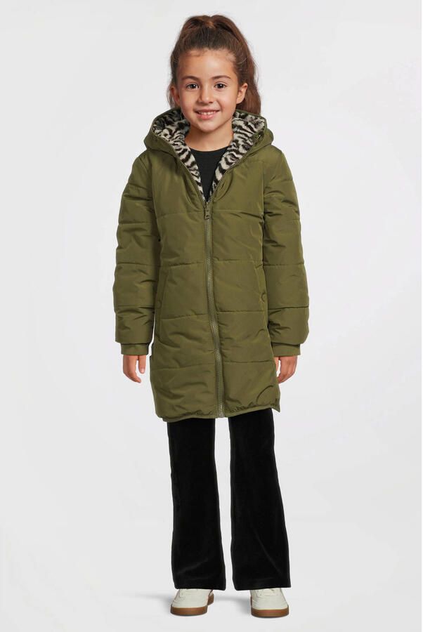 Anytime gewatteerde reversible jas zebra khaki - Foto 2