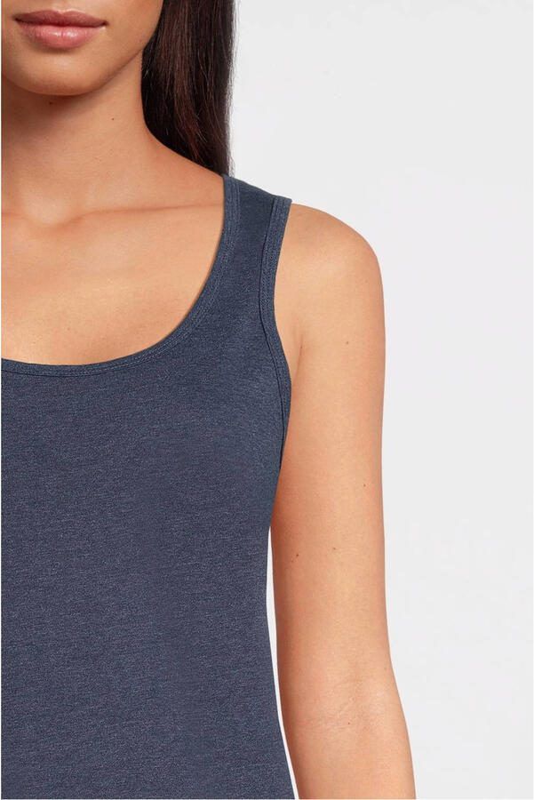 Anytime hemd donkerblauw melange