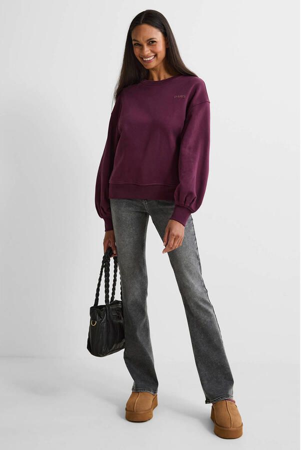 Anytime high waist flared jeans lichtgrijs