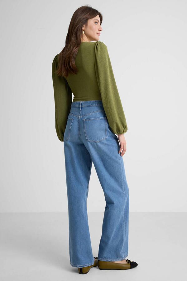 Anytime high waist loose wide leg jeans light blue - Foto 2