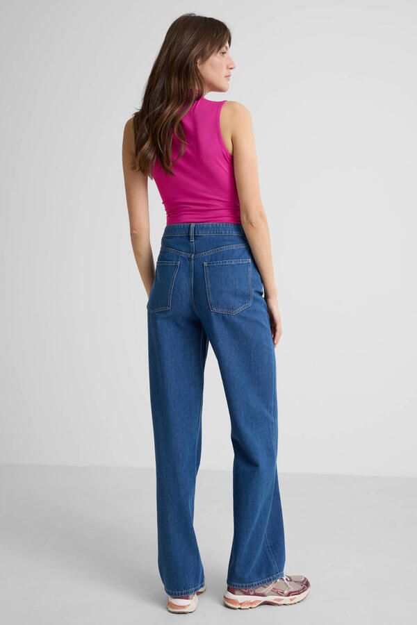 Anytime high waist loose wide leg jeans mid blue - Foto 2