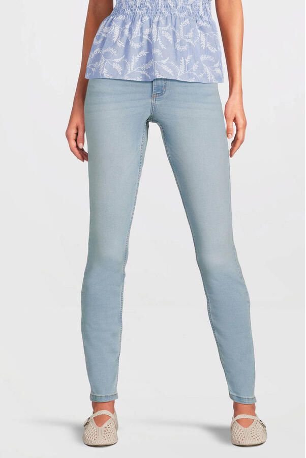 Anytime high waist skinny jeans lichtblauw