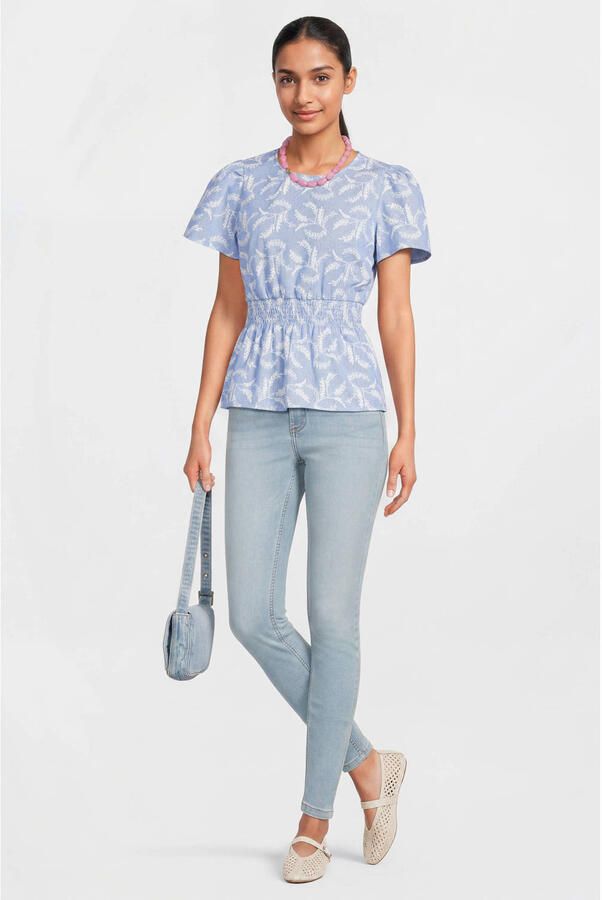 Anytime high waist skinny jeans lichtblauw - Foto 2