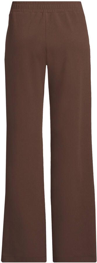Anytime high waist wide leg broek met plooien donkerbruin