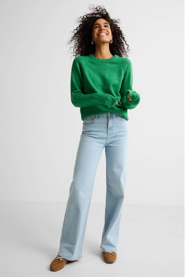 Anytime high waist wide leg jeans bleached blue