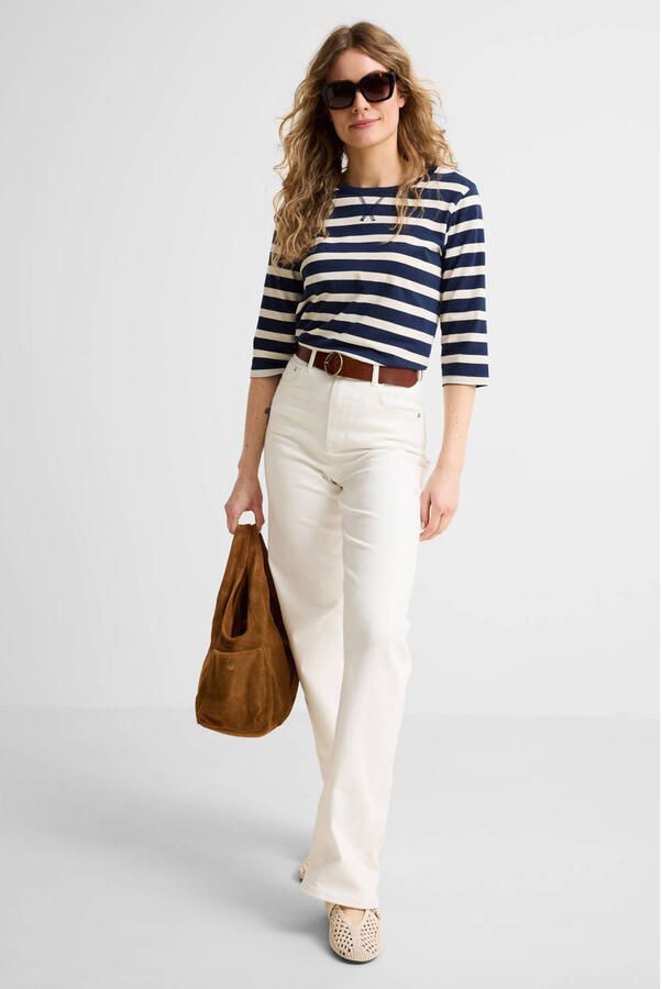 Anytime high waist wide leg jeans white