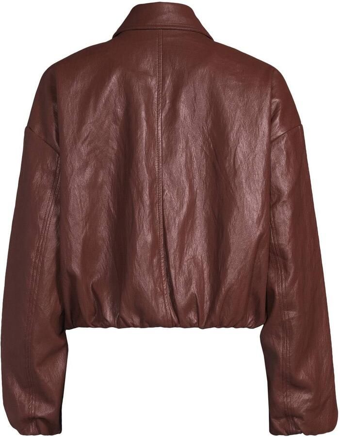 Anytime imitatieleren bomberjacket bordeauxrood - Foto 2