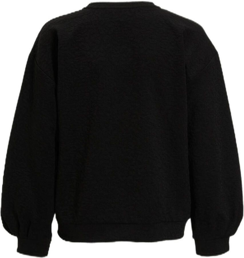 Anytime jacquard panterprint sweater zwart