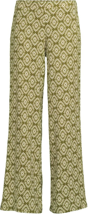 Anytime jersey crinkle broek met all-over print