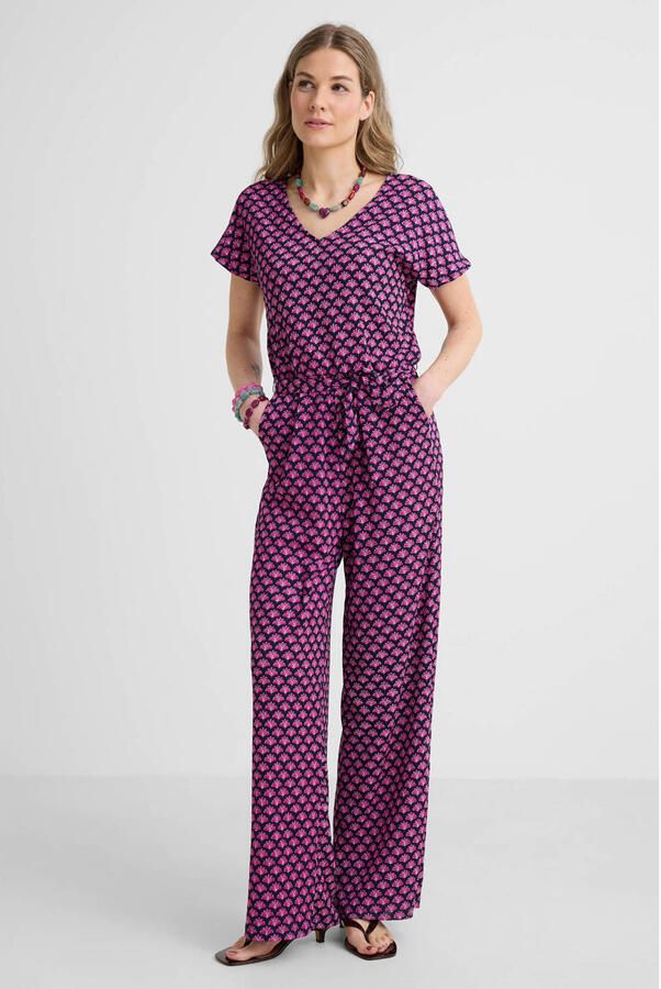 Anytime jersey crinkle jumpsuit met all-over print - Foto 2