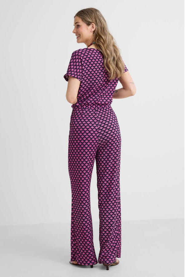 Anytime jersey crinkle jumpsuit met all-over print - Foto 3