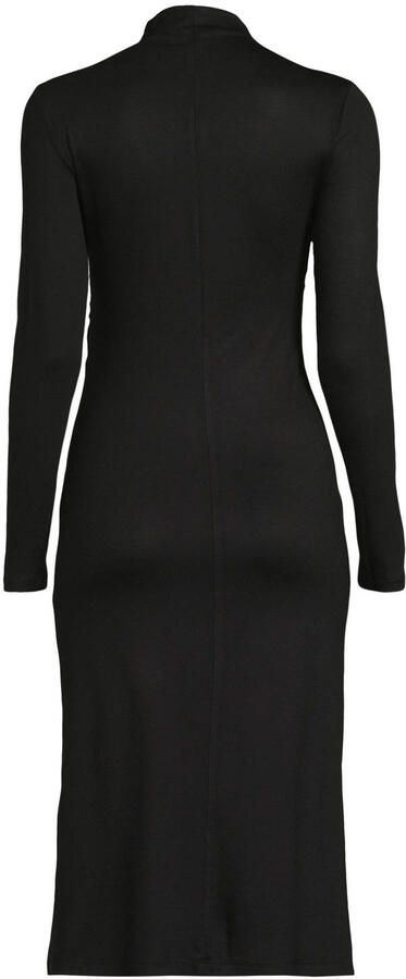 Anytime jersey midi jurk met gedrapeerd detail zwart - Foto 2