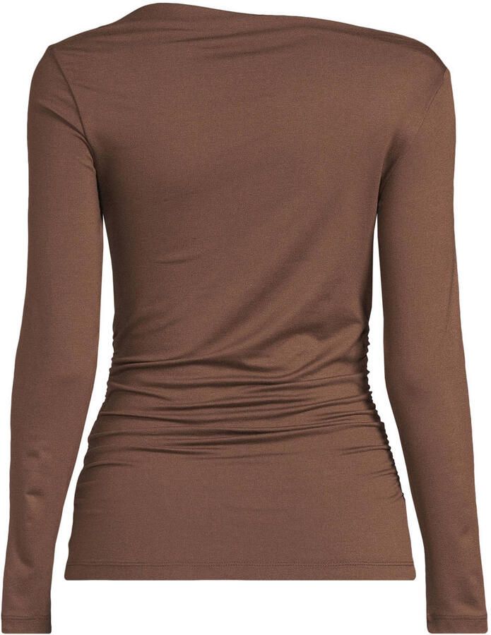 Anytime jersey top met gedrapeerd detail bruin - Foto 2