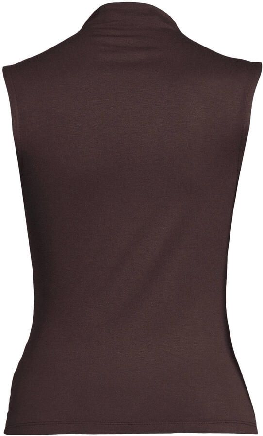 Anytime jersey top met gedrapeerd detail donkerbruin