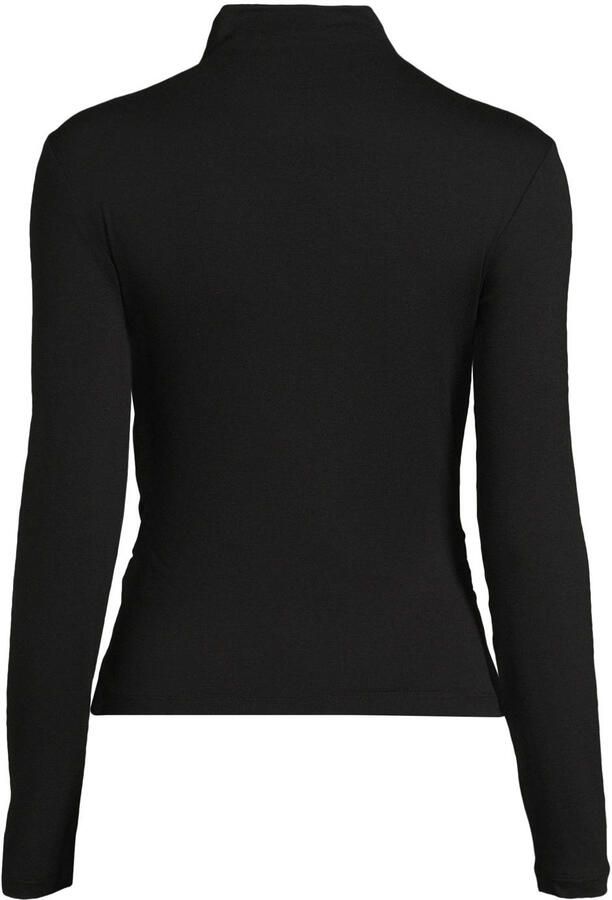 Anytime jersey top met gedrapeerd detail zwart - Foto 2