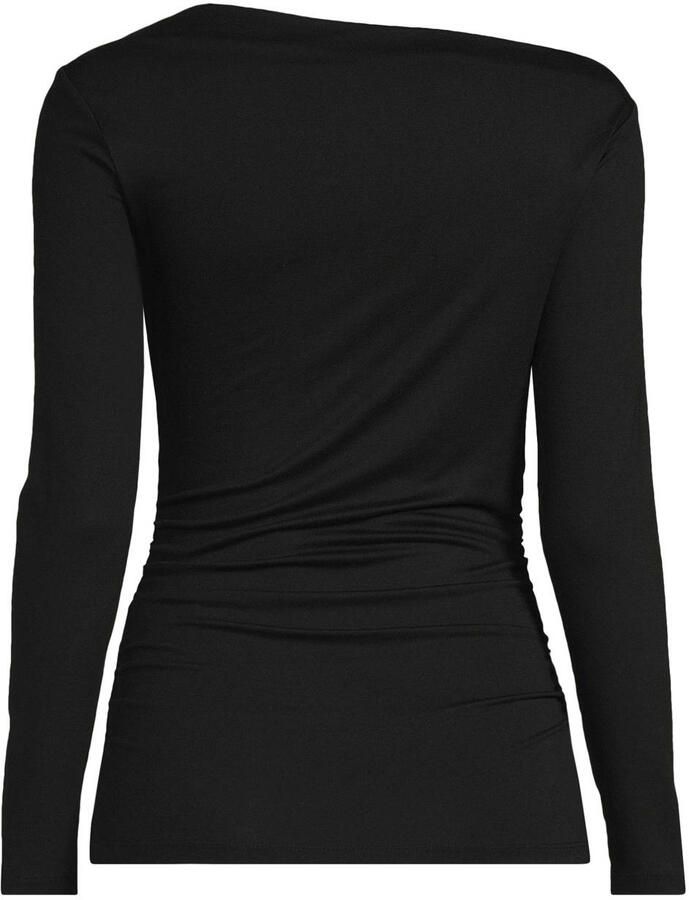 Anytime jersey top met gedrapeerd detail zwart - Foto 2