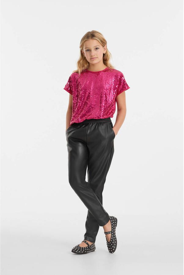 Anytime joggingbroek imitatieleer zwart - Foto 4