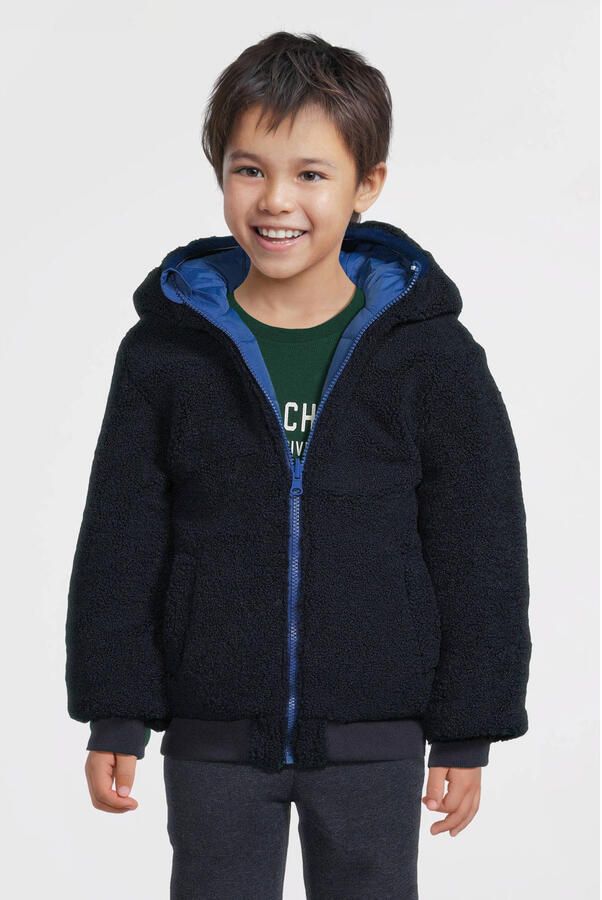 Anytime korte gewatteerde reversible jas blauw - Foto 2