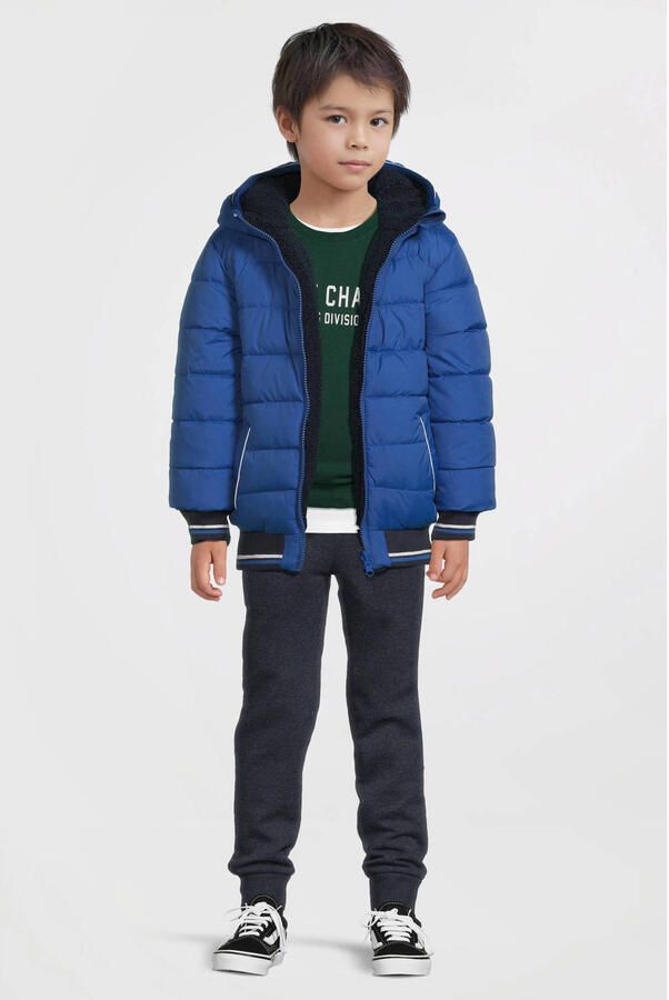 Anytime korte gewatteerde reversible jas blauw - Foto 3
