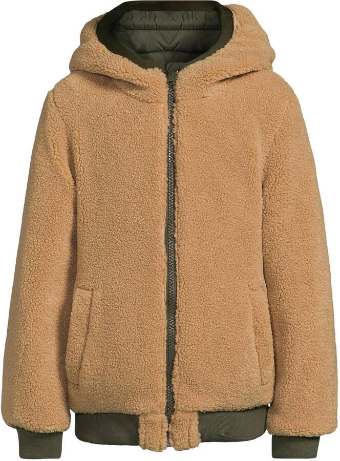 Anytime korte gewatteerde reversible jas khaki