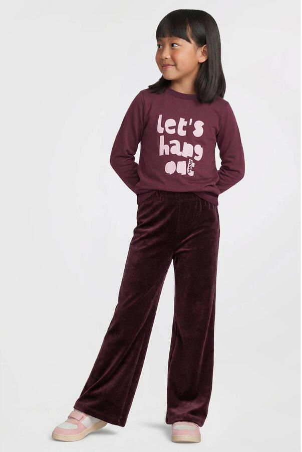 Anytime longsleeve met printopdruk bordeauxrood - Foto 2