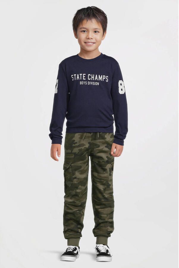 Anytime longsleeve met printopdruk donkerblauw - Foto 3