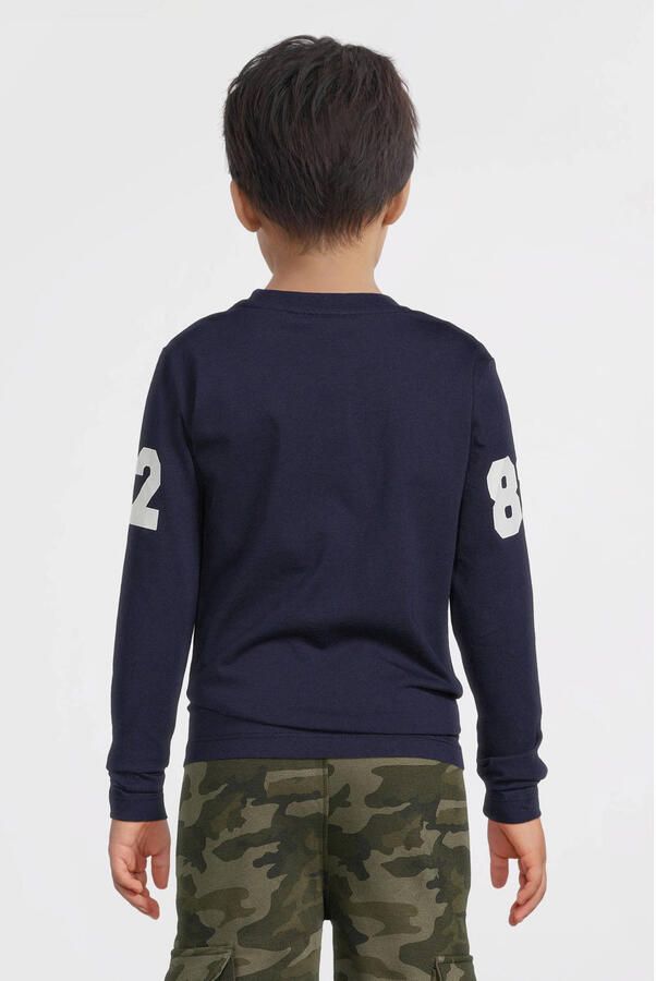 Anytime longsleeve met printopdruk donkerblauw - Foto 4