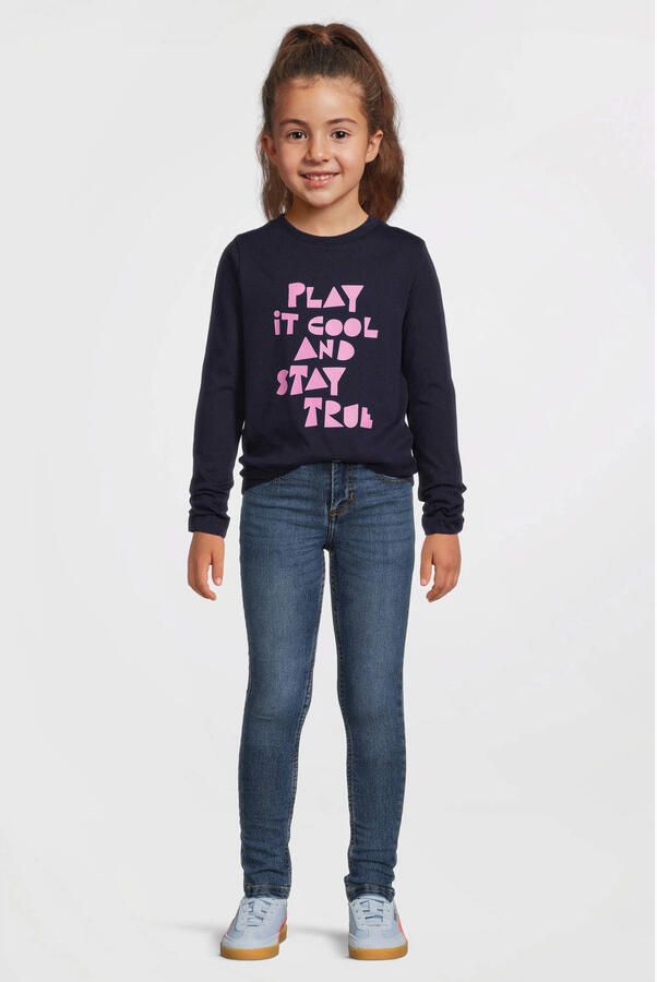 Anytime longsleeve met printopdruk donkerblauw - Foto 4
