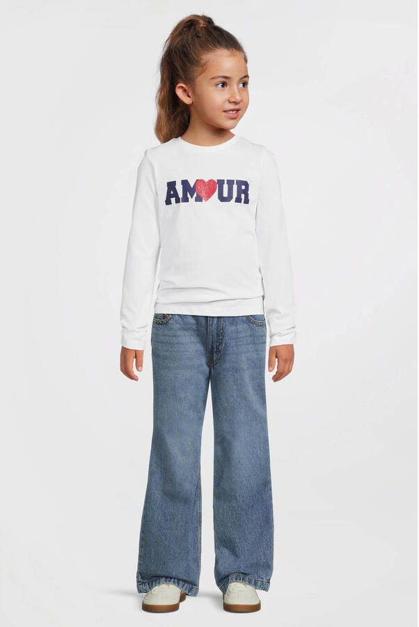 Anytime longsleeve met printopdruk wit - Foto 2