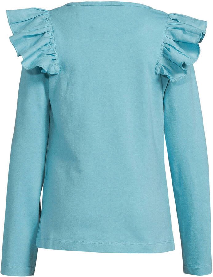 Anytime longsleeve met ruches lichtblauw - Foto 2