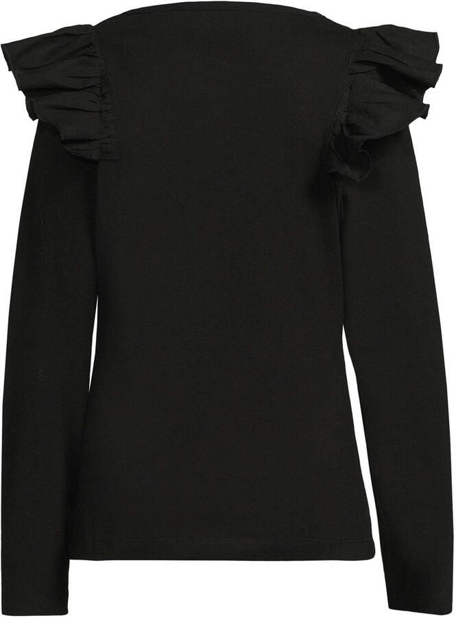 Anytime longsleeve met ruches zwart - Foto 2